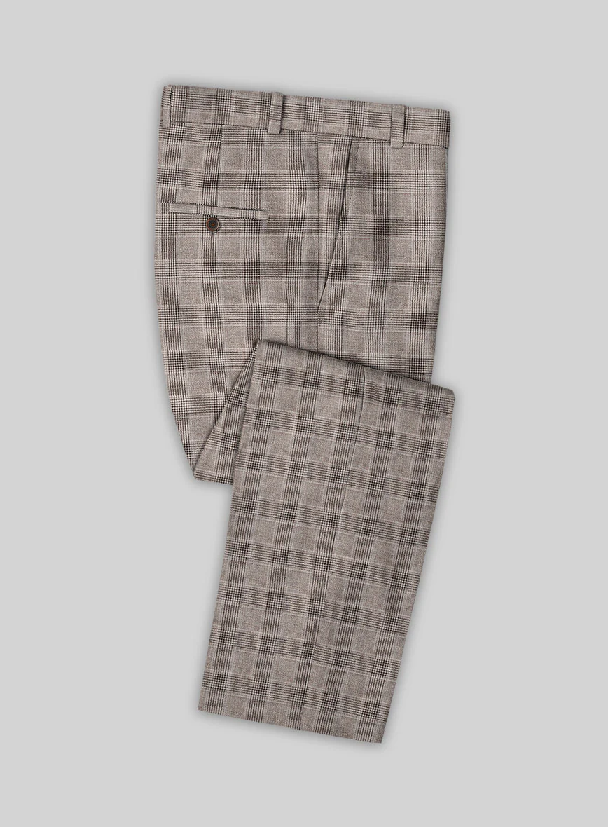 Solbiati Brown Checks Linen Suit - Image 4