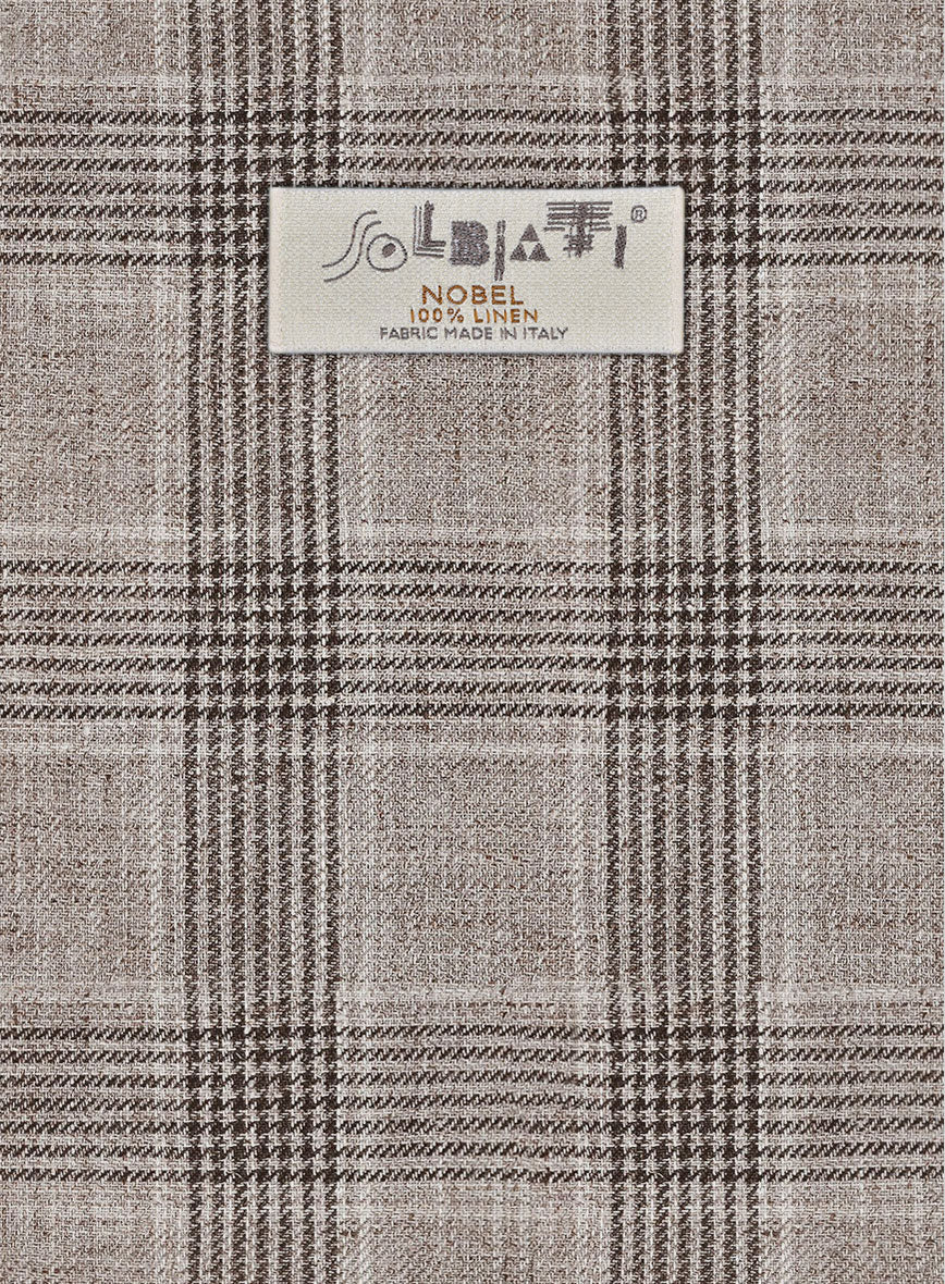 Solbiati Brown Checks Linen Suit - Image 5