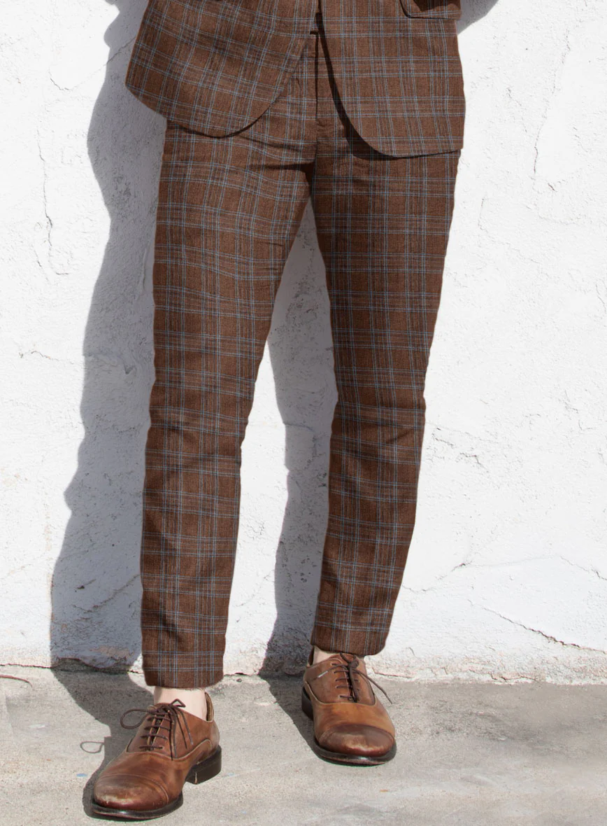 Solbiati Brown Square Linen Pants - Image 2