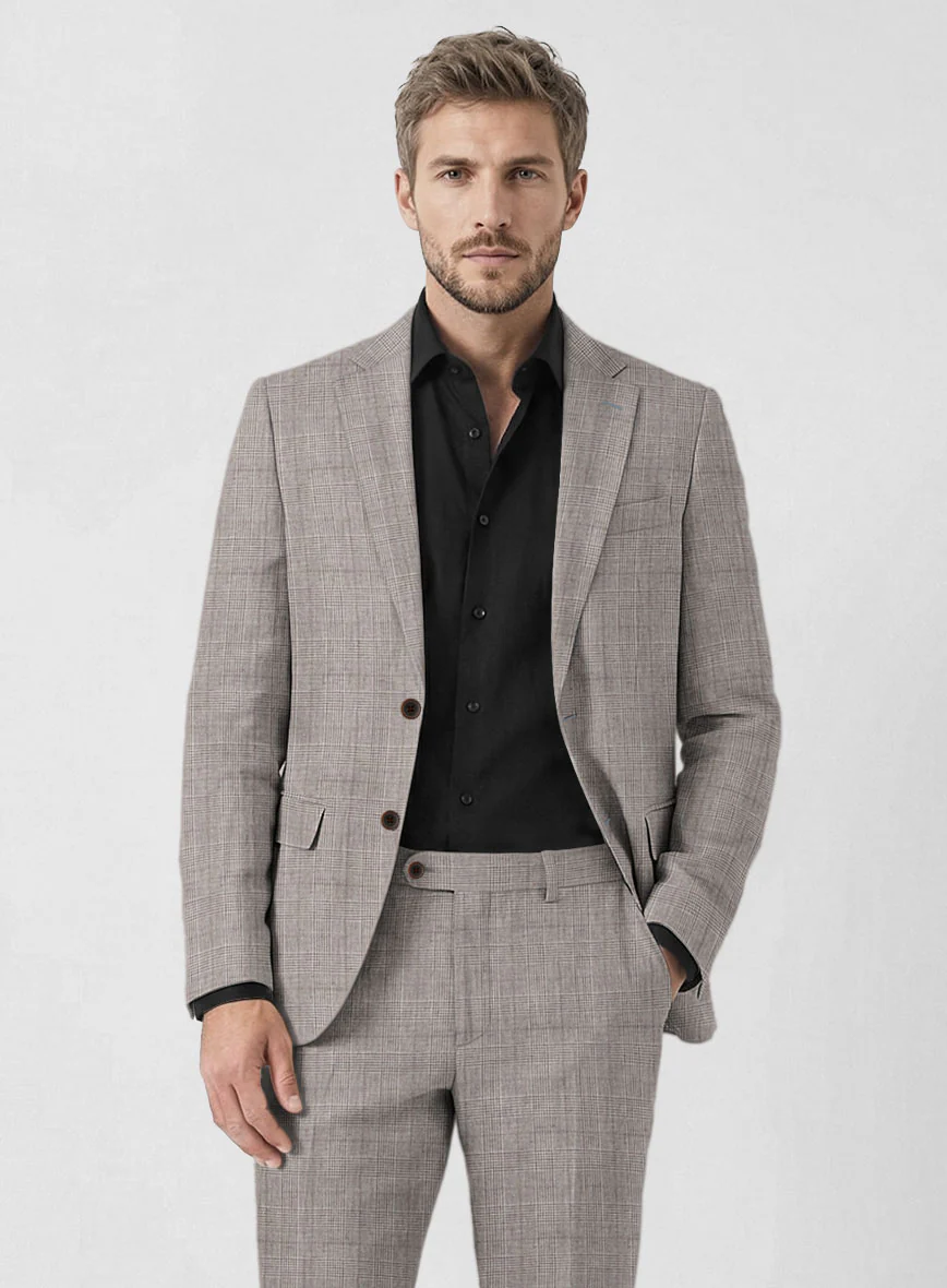Solbiati Carre Brown Glen Linen Jacket - Image 2