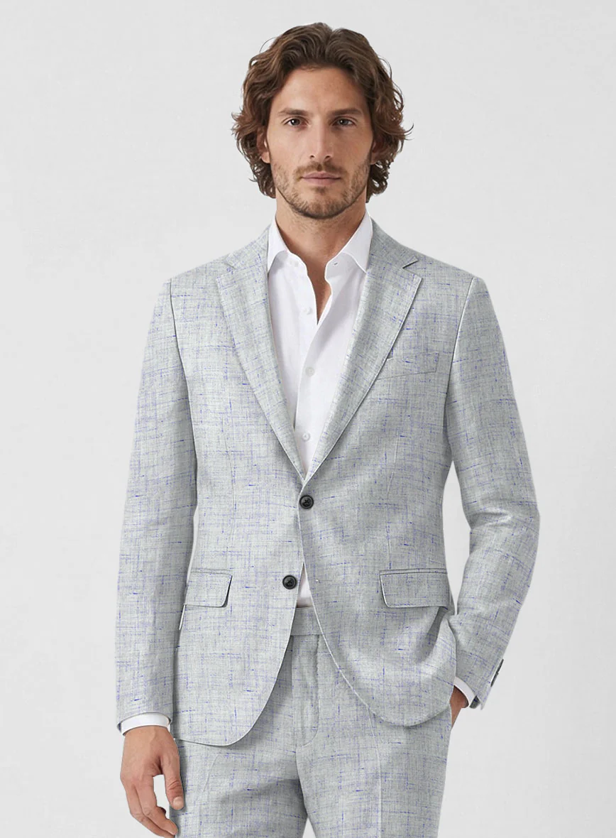 Solbiati Cloudweave Blue Linen Jacket - Image 2