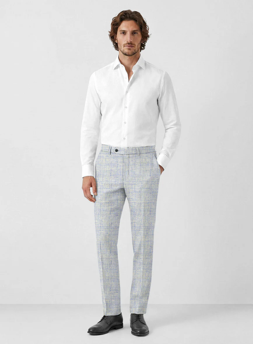 Solbiati Cloudweave Blue Linen Pants - Image 3