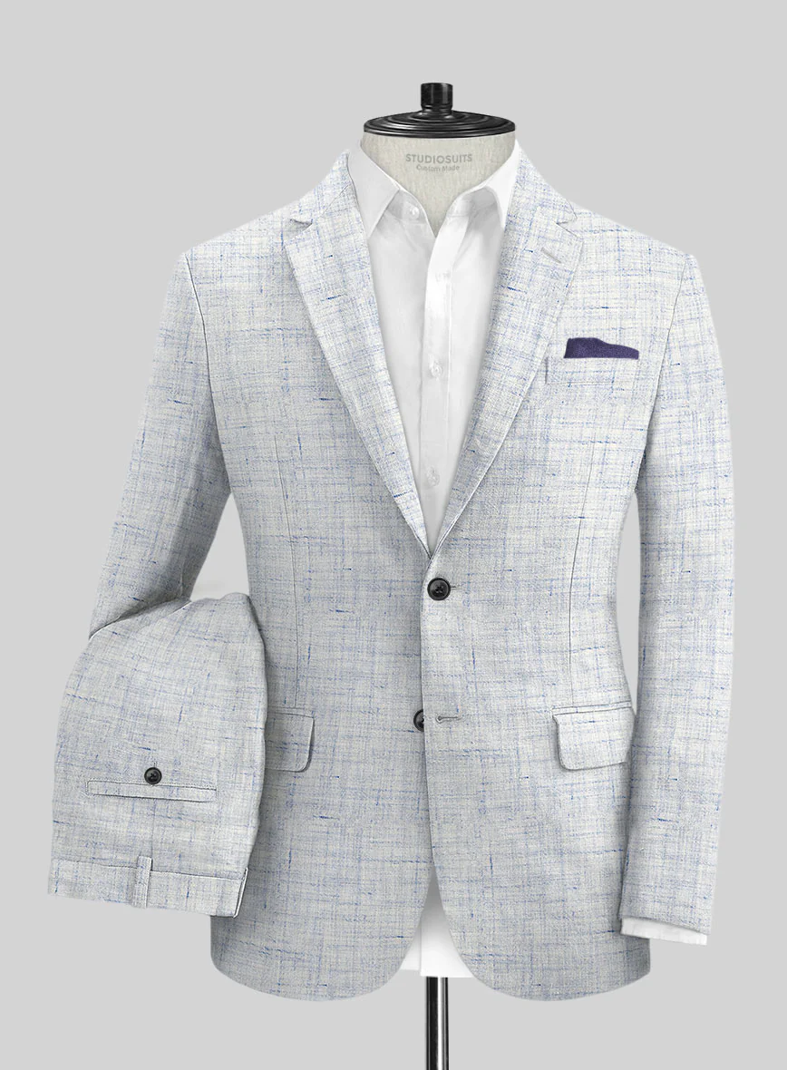 Solbiati Cloudweave Blue Linen Suit - Image 2