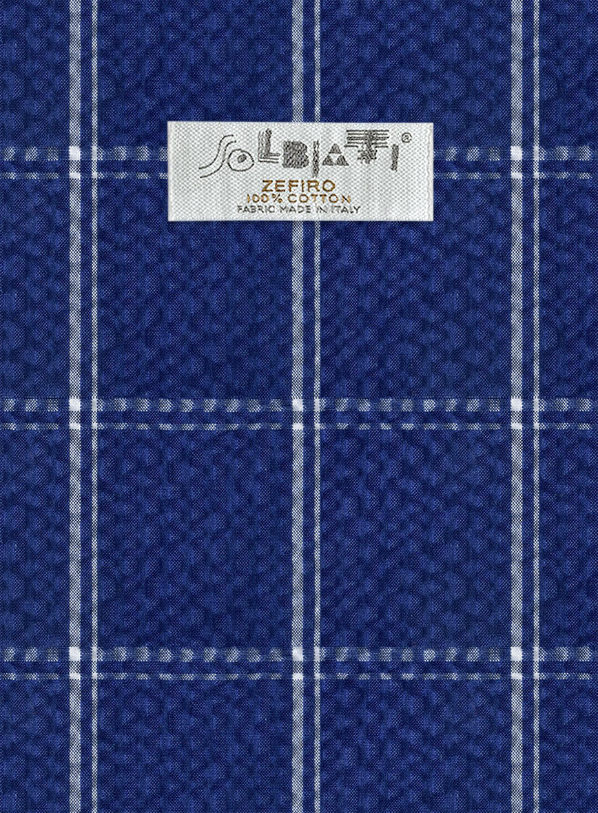 Solbiati Cobalt Blue Checks Seersucker Jacket - Image 3