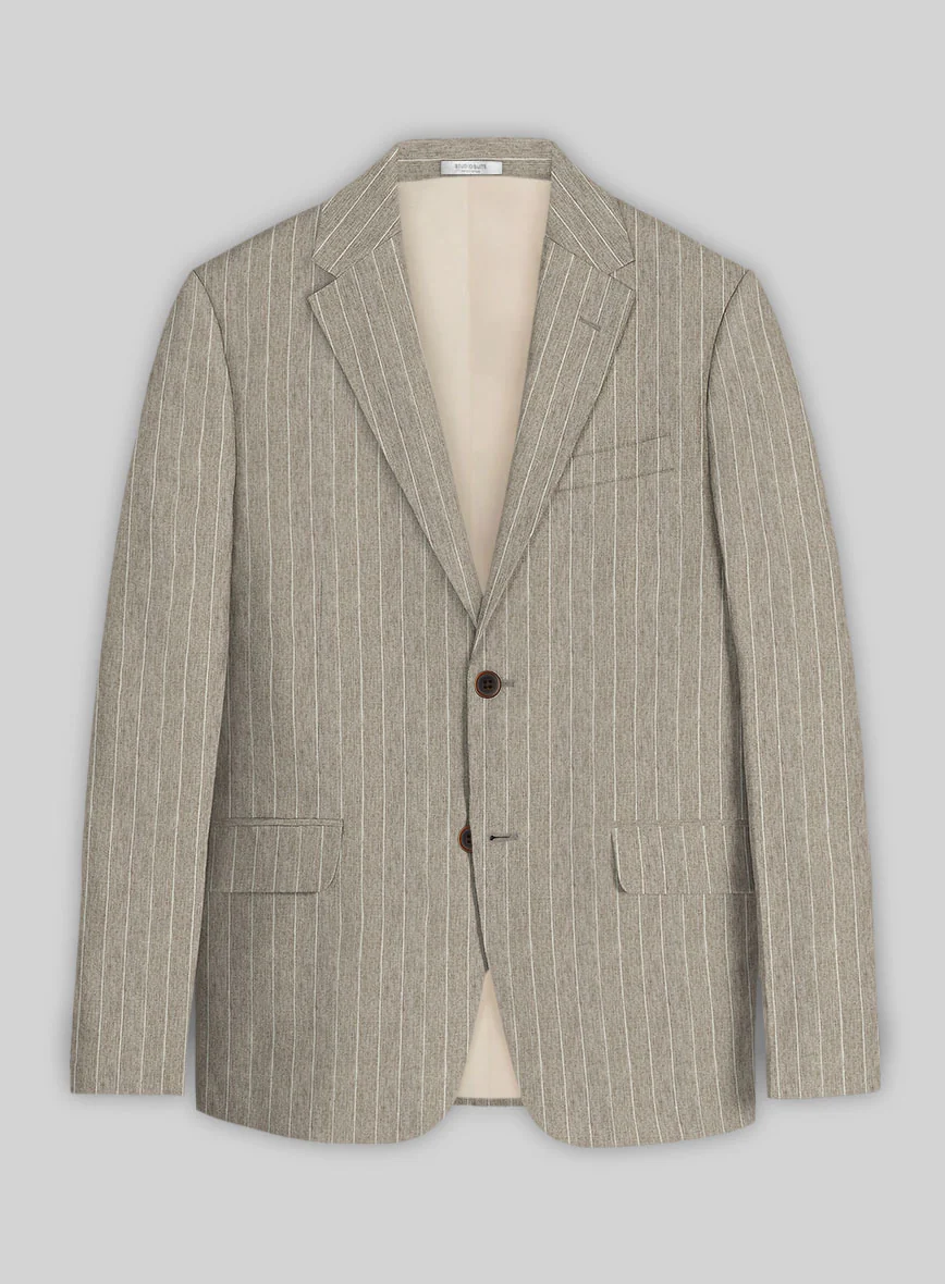 Solbiati Dark Beige Stripe Linen Suit - Image 4