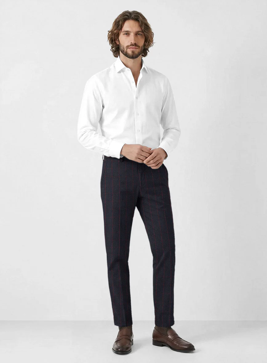 Solbiati Dark Blue Checks Seersucker Pants - Image 3