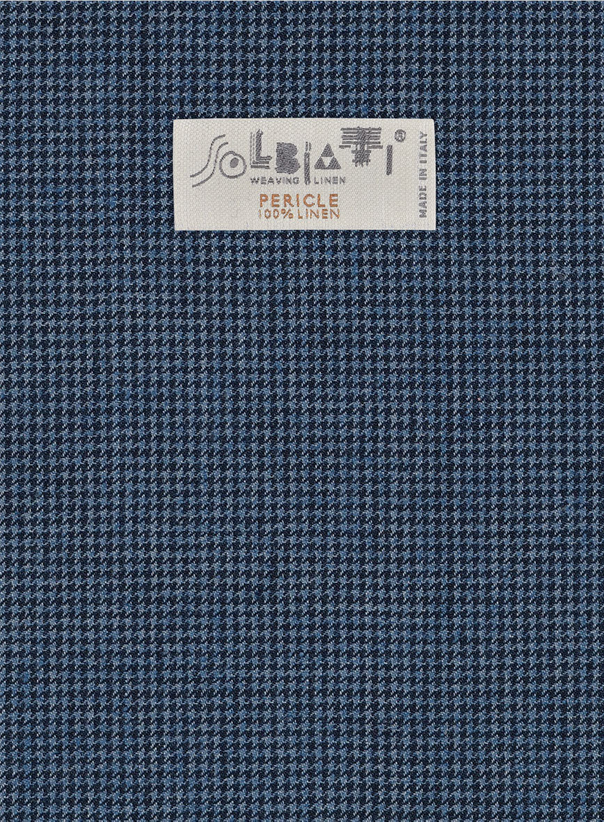 Solbiati Dark Blue Houndstooth Linen Jacket - Image 4