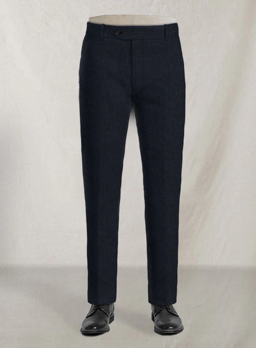 Solbiati Dark Blue Linen Pants - Image 3