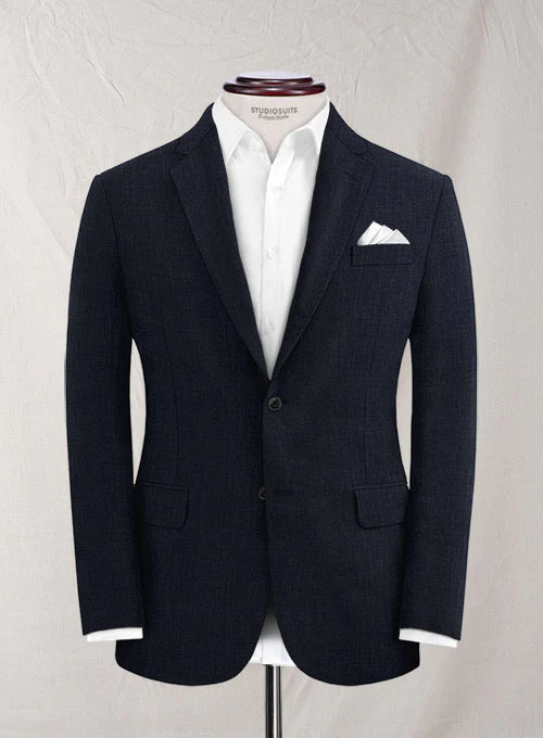 Solbiati Dark Blue Linen Suit - Image 3