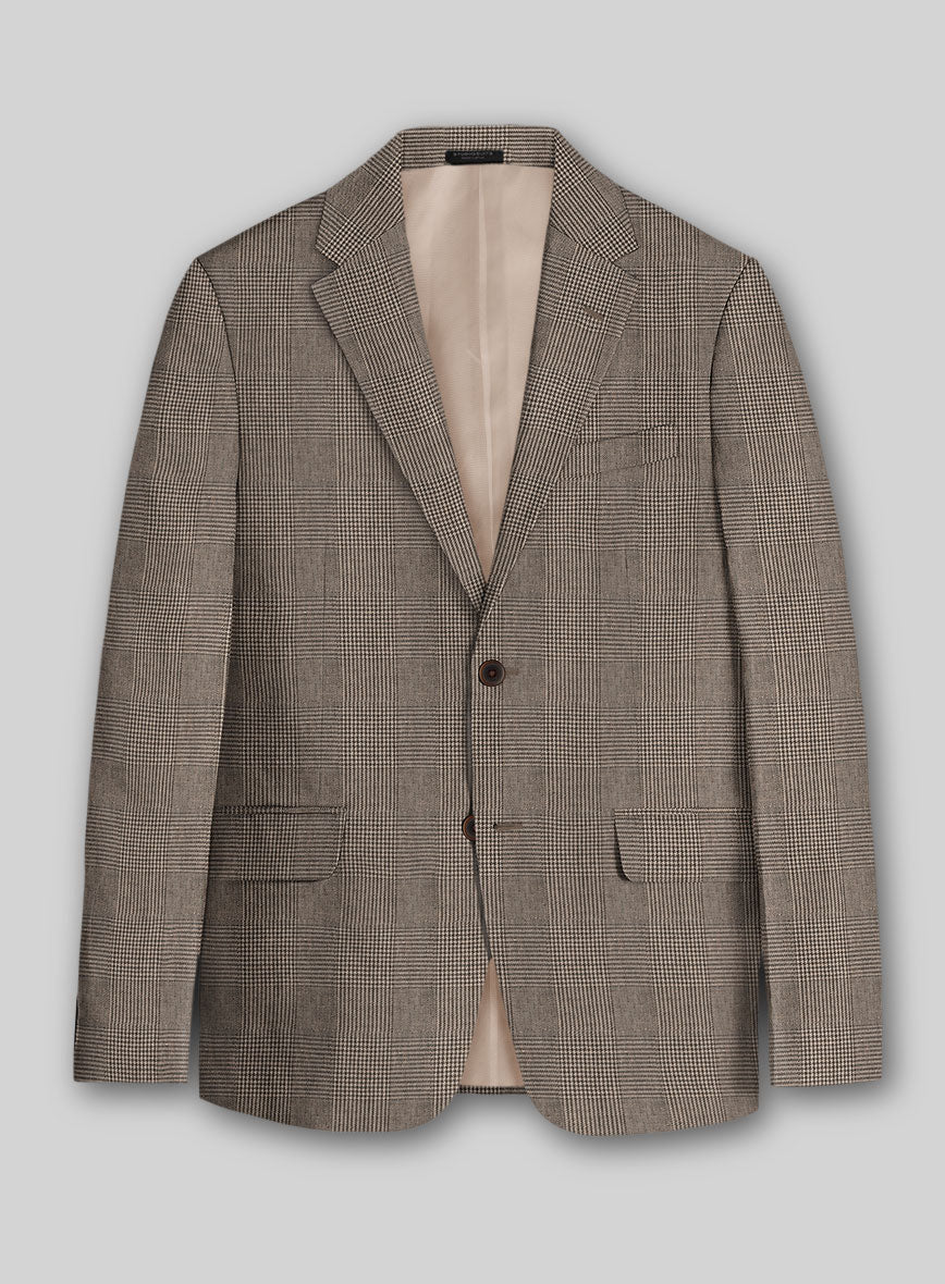 Solbiati Dark Brown Check Linen Suit - Image 3