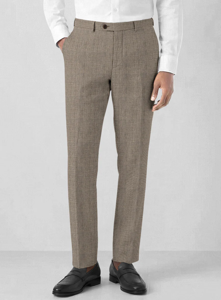 Solbiati Dark Brown Check Linen Suit - Image 6