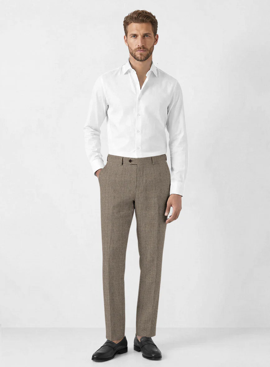 Solbiati Dark Brown Check Linen Suit - Image 7