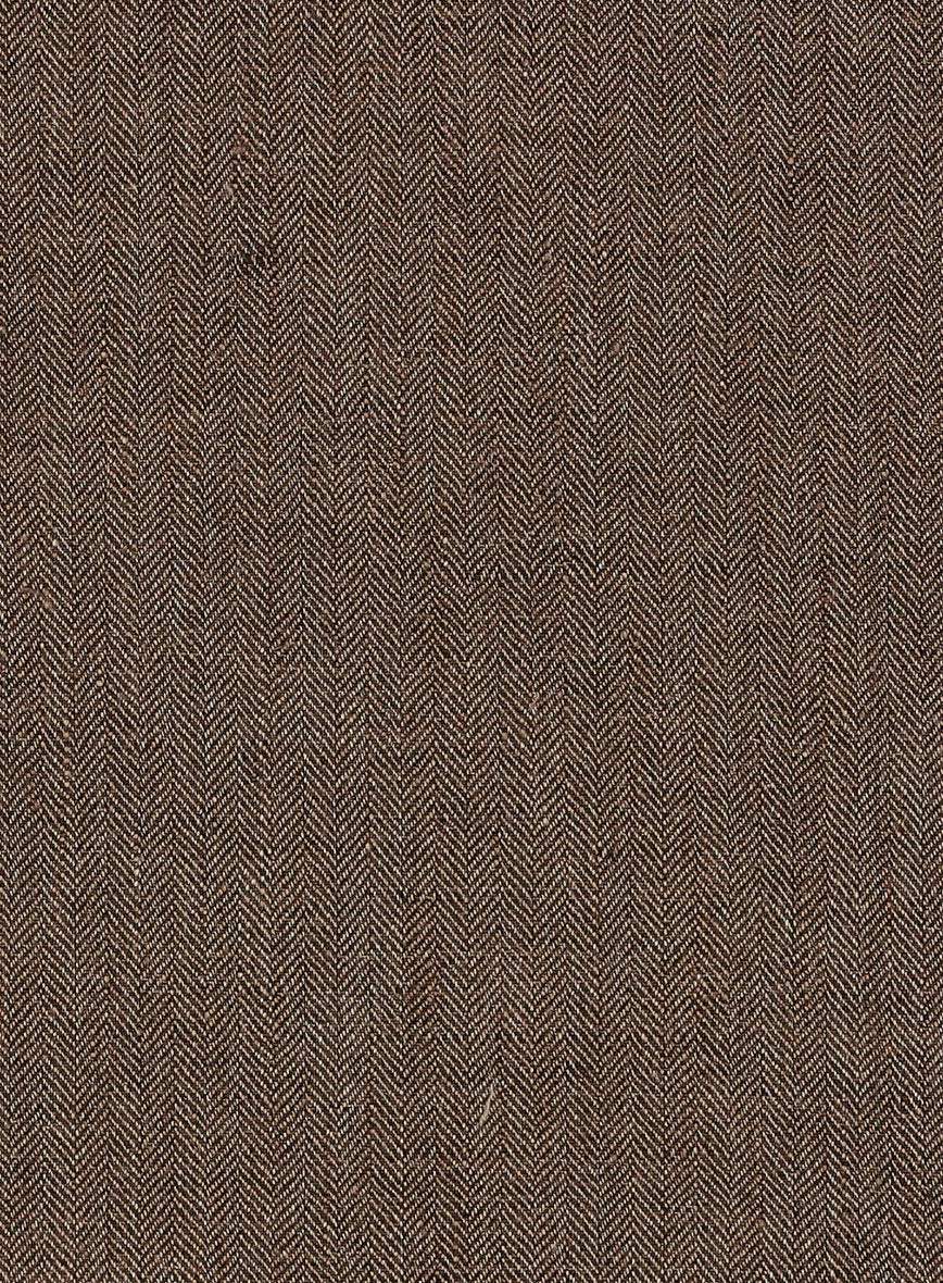 Solbiati Dark Brown Herringbone Linen Jacket - Image 3