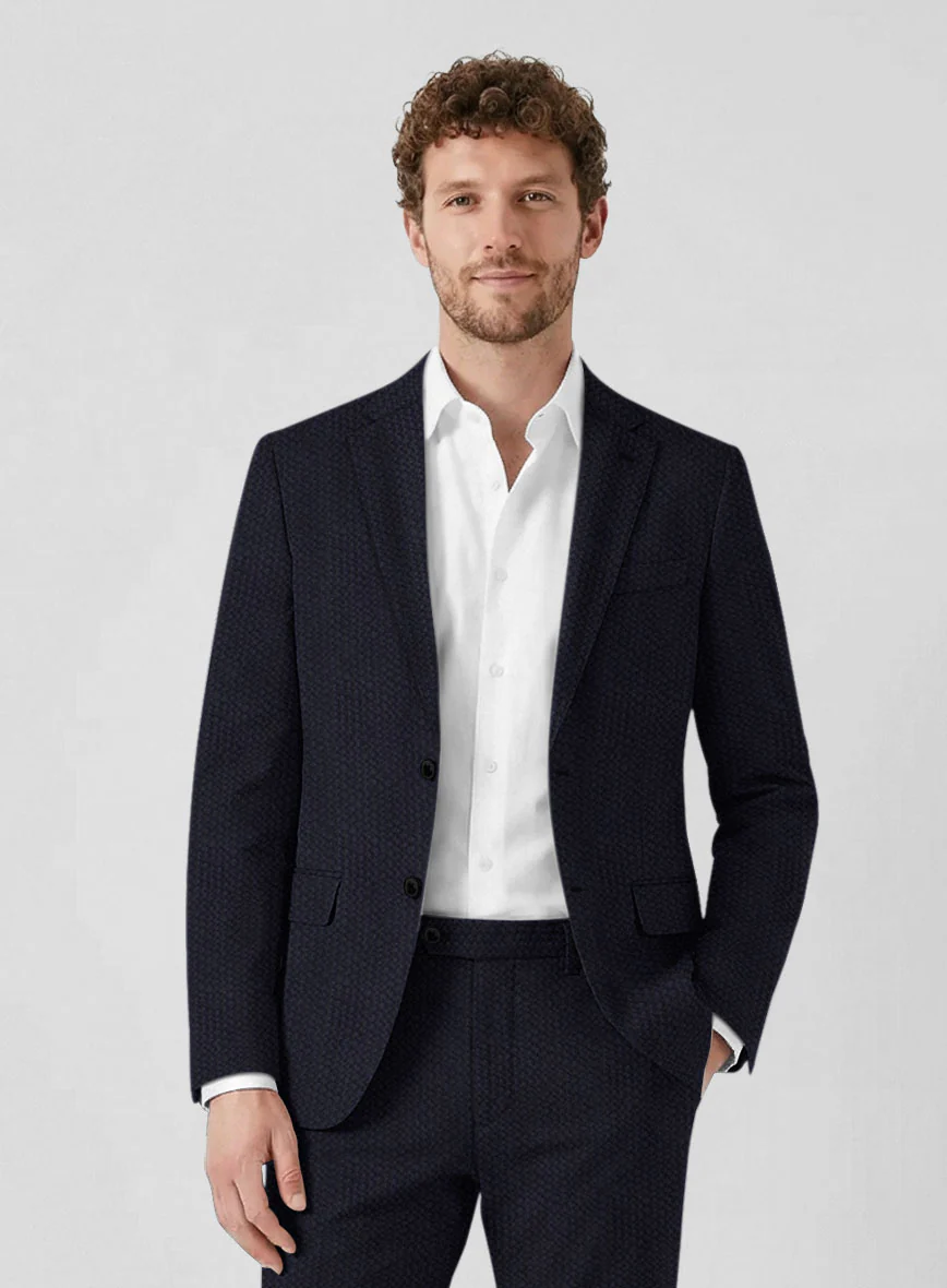 Solbiati Deep Blue Seersucker Suit - Image 3