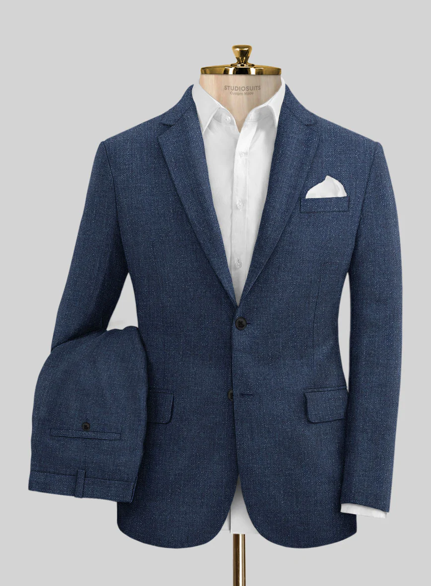 Solbiati Denim Dark Blue Linen Suit - Image 2