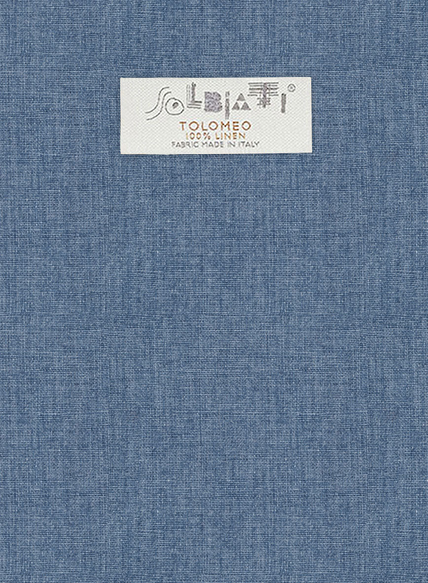 Solbiati Denim Light Blue Linen Pants - Image 4