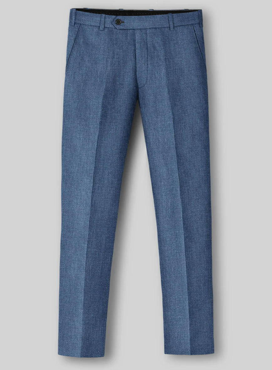 Solbiati Denim Mid Blue Linen Pants - Image 2