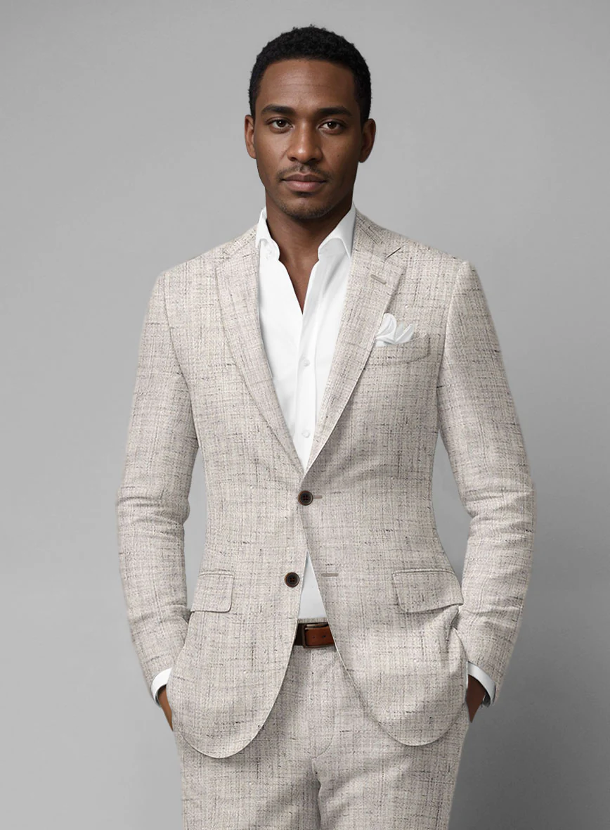 Solbiati Earthweave Brown Linen Suit - Image 3