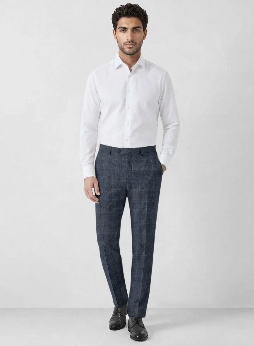 Solbiati Empire Blue Glen Linen Suit - Image 5