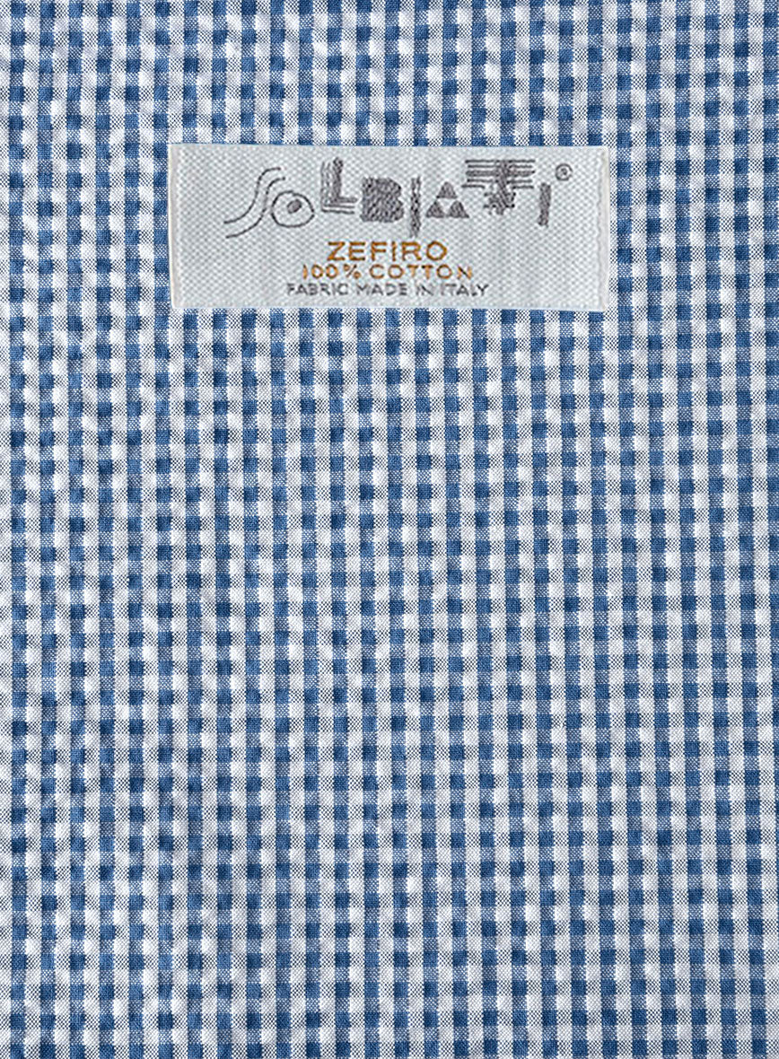 Solbiati Gingham Blue Seersucker Jacket - Image 3