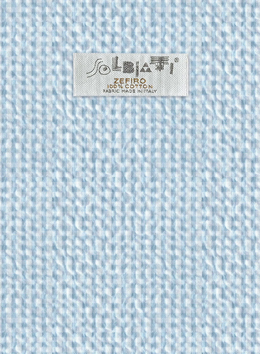 Solbiati Gingham Light Blue Seersucker Jacket - Image 3