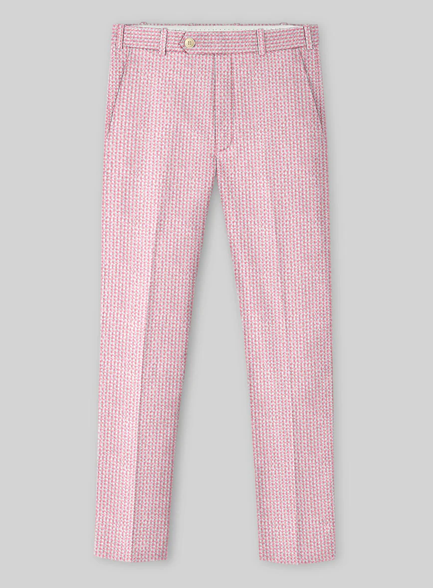 Solbiati Gingham Pink Seersucker Pants - Image 3