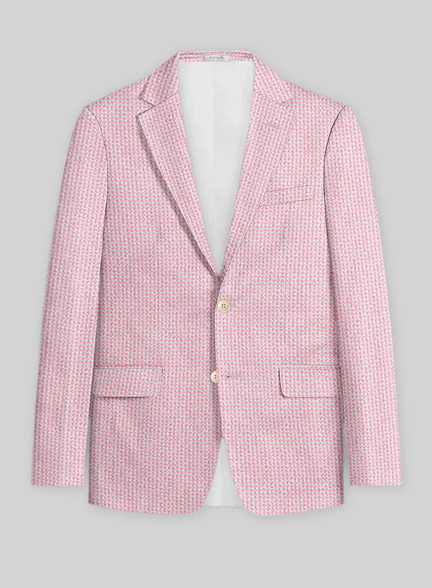 Solbiati Gingham Pink Seersucker Suit - Image 4