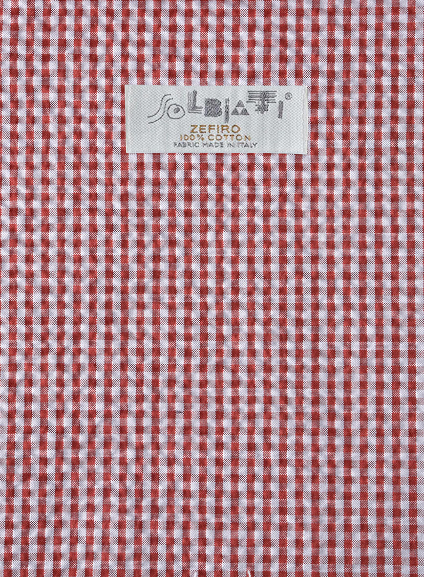 Solbiati Gingham Red Seersucker Pants - Image 4