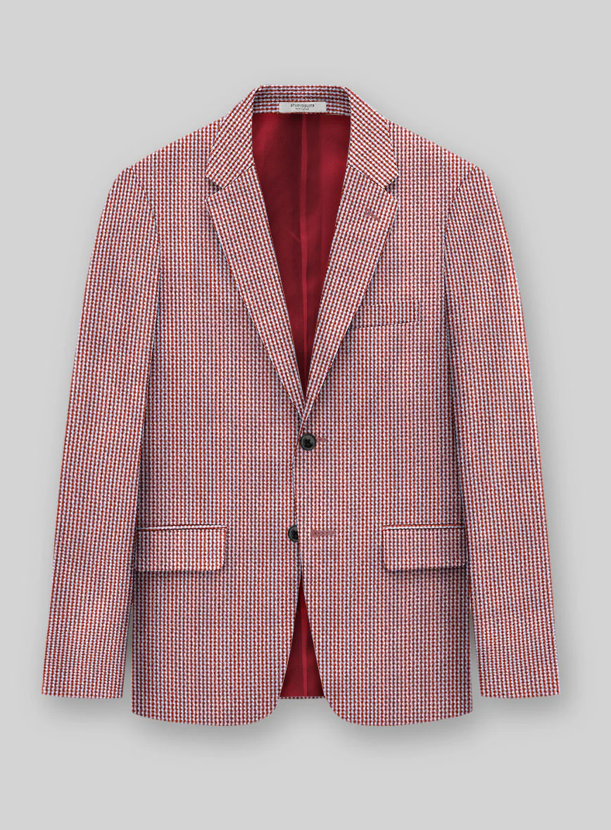 Solbiati Gingham Red Seersucker Suit - Image 4