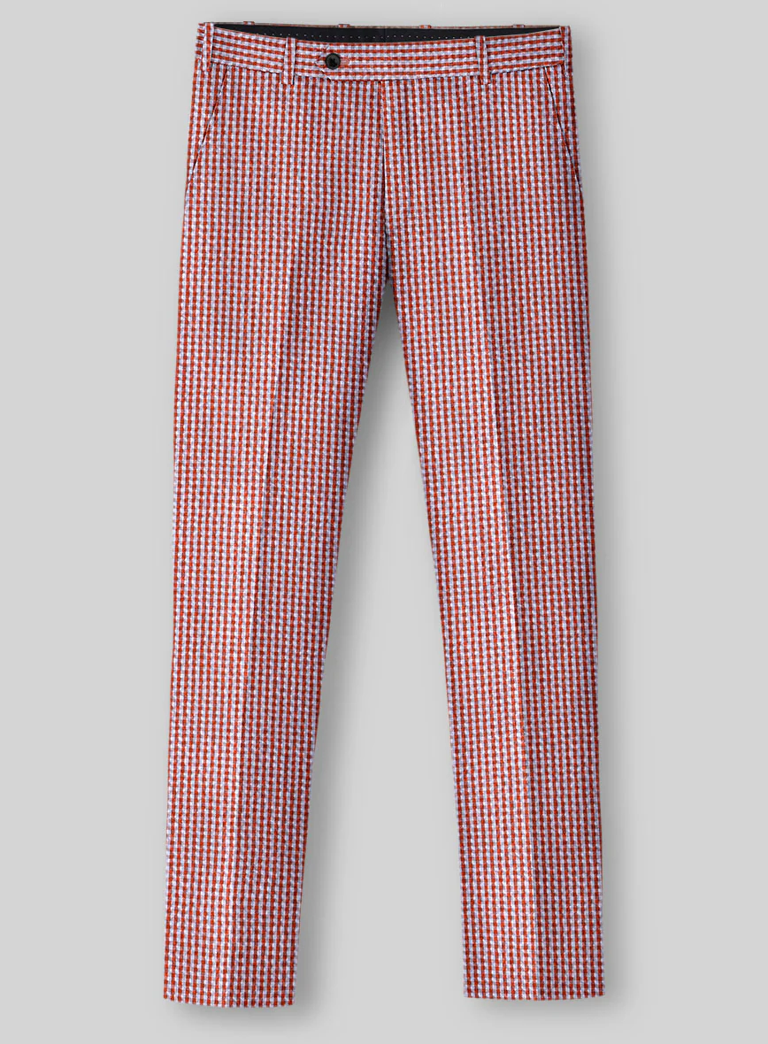 Solbiati Gingham Red Seersucker Suit - Image 5