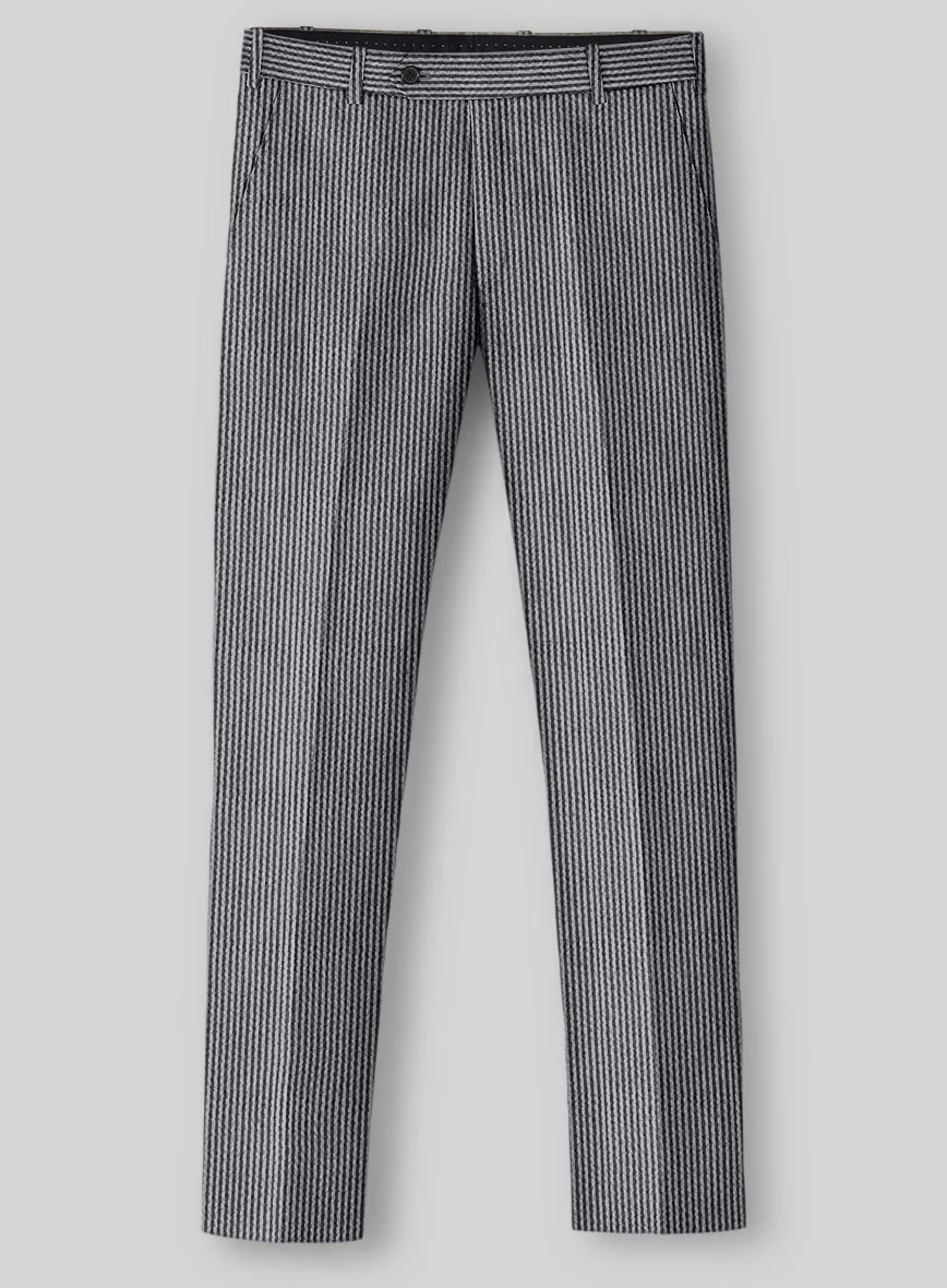 Solbiati Gray Blue Seersucker Pants - Image 2
