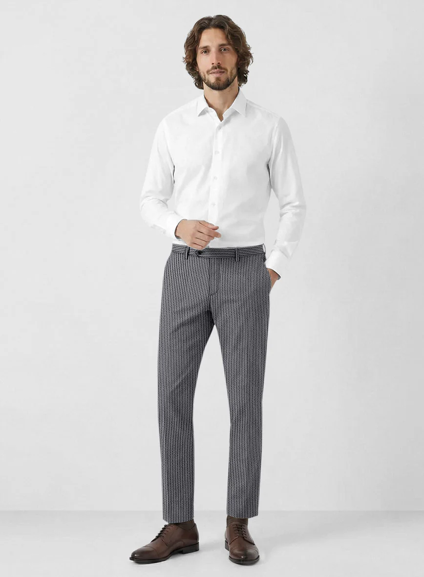 Solbiati Gray Blue Seersucker Pants - Image 3