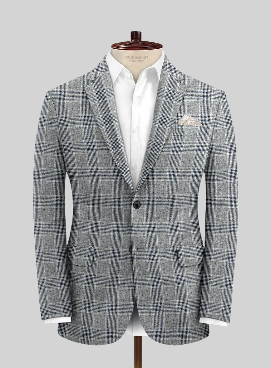 Solbiati Gray Checks Linen Suit - Image 3