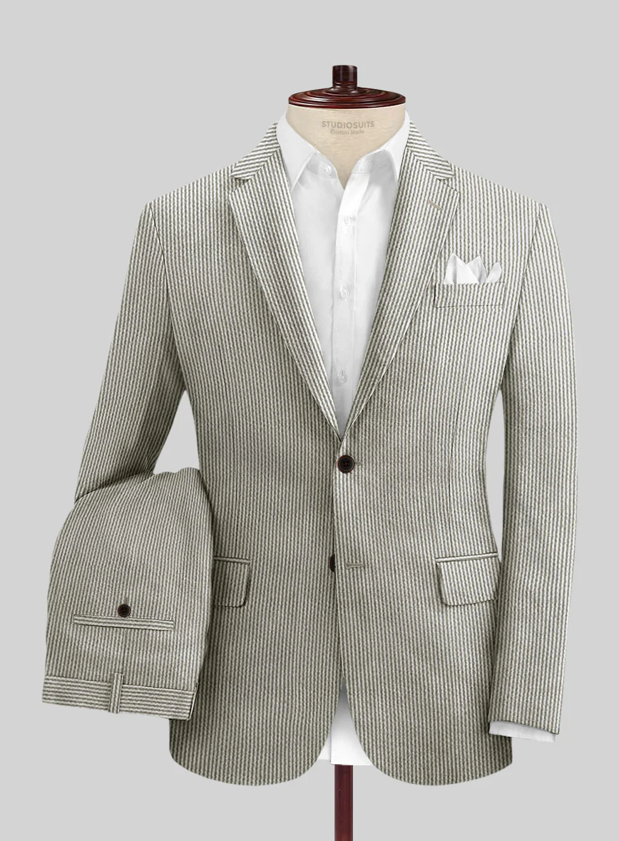 Solbiati Gray Seersucker Suit - Image 3
