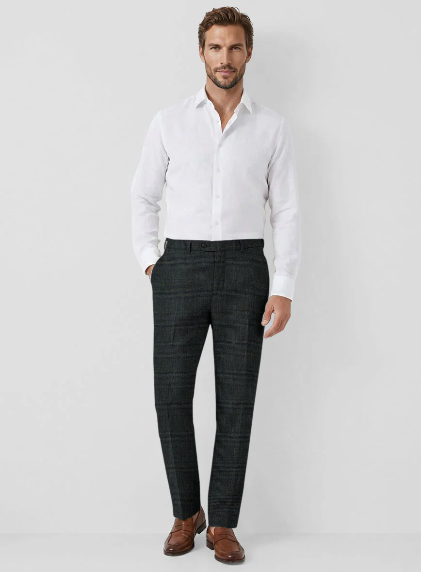 Solbiati Green Check Linen Pants - Image 3