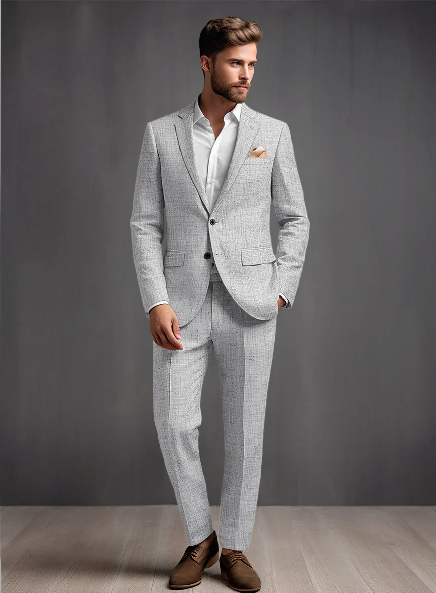 Solbiati Haze Gray Linen Suit - Image 2