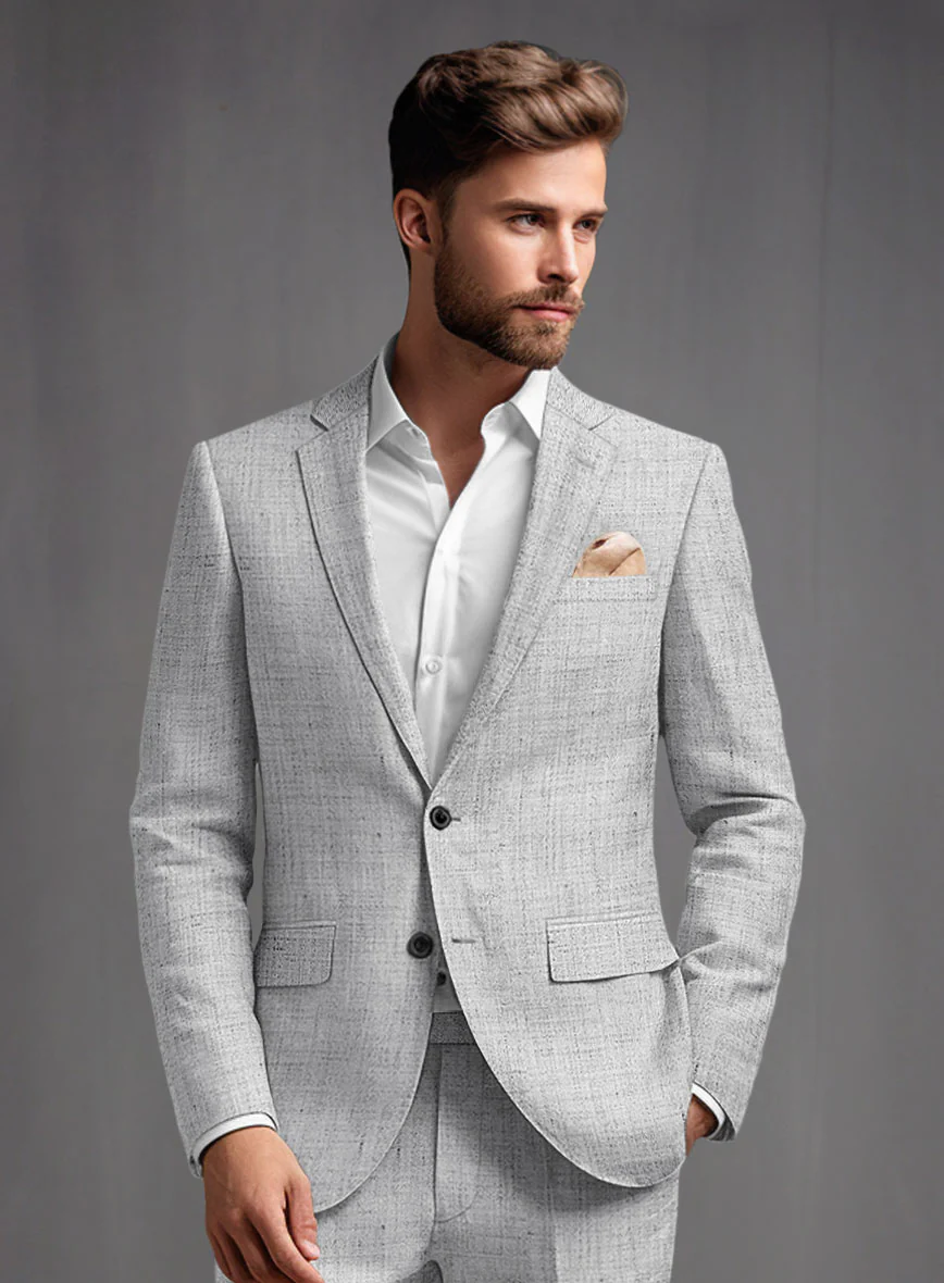 Solbiati Haze Gray Linen Suit - Image 4