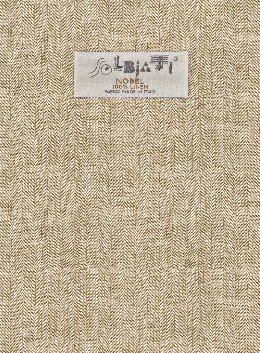 Solbiati Herringbone Beige Linen Jacket - Image 2