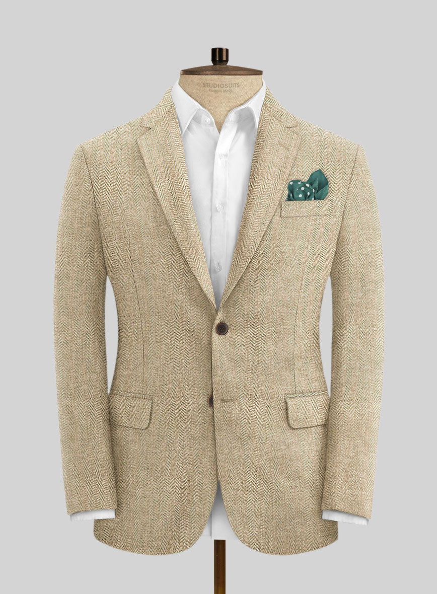 Solbiati Herringbone Beige Linen Suit - Image 3