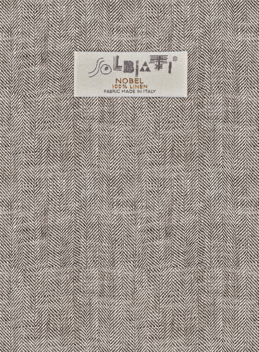 Solbiati Herringbone Brown Linen Suit - Image 6