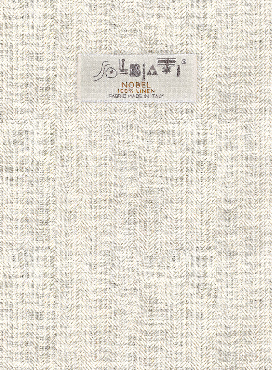 Solbiati Herringbone Fawn Linen Jacket - Image 2