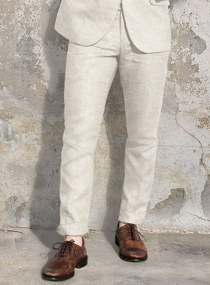 Solbiati Herringbone Fawn Linen Suit - Image 4
