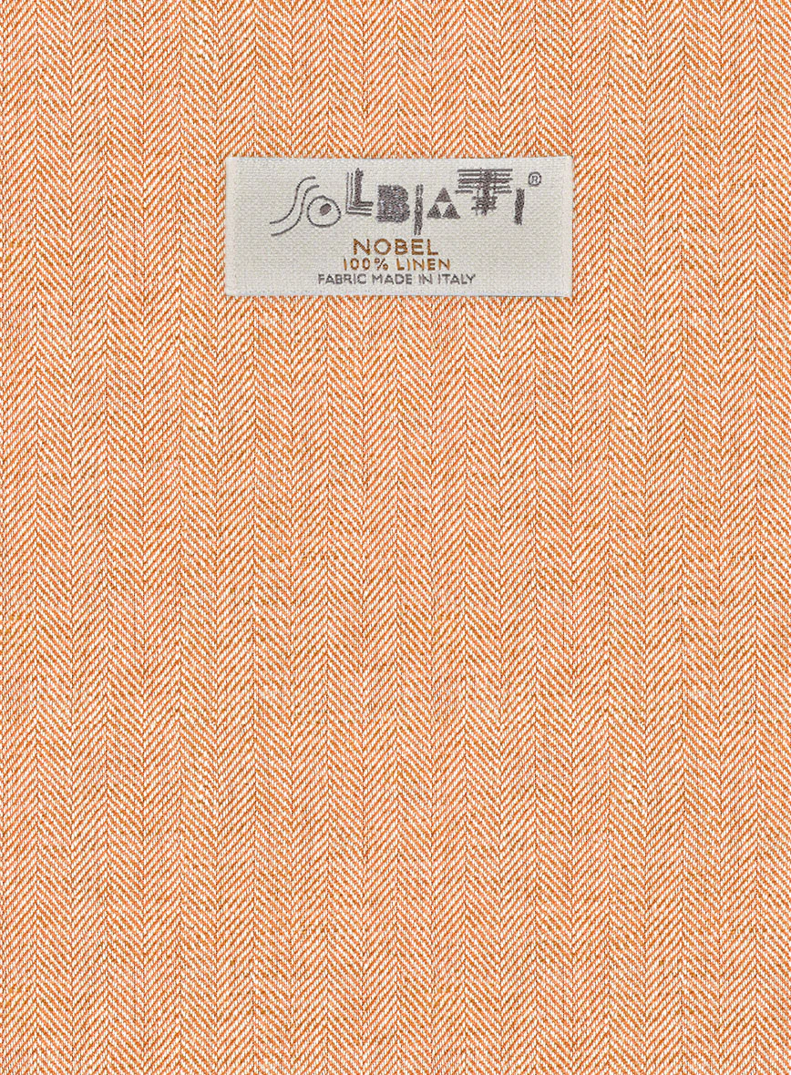 Solbiati Herringbone Orange Linen Suit - Image 6