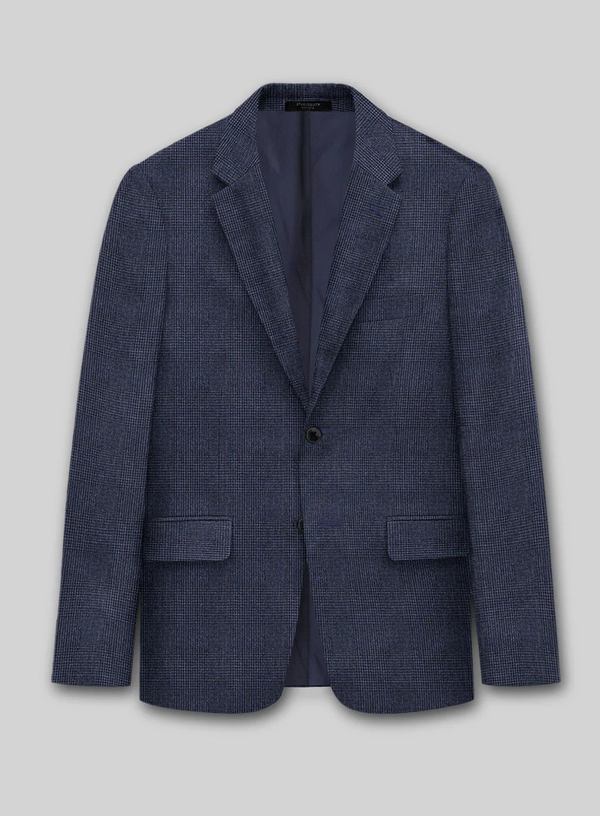 Solbiati Indigo Blue Check Linen Suit - Image 3
