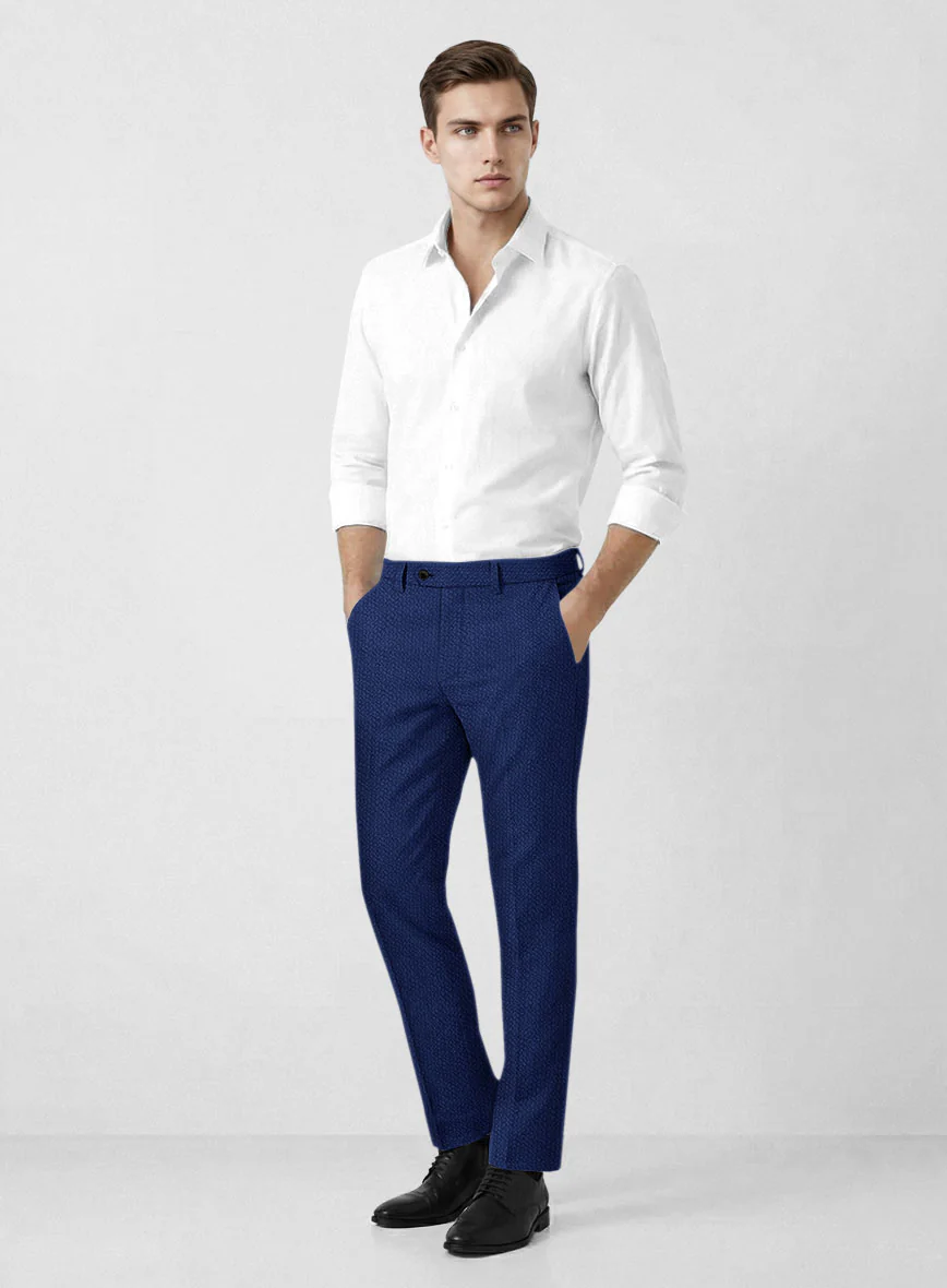 Solbiati Indigo Blue Seersucker Pants - Image 3