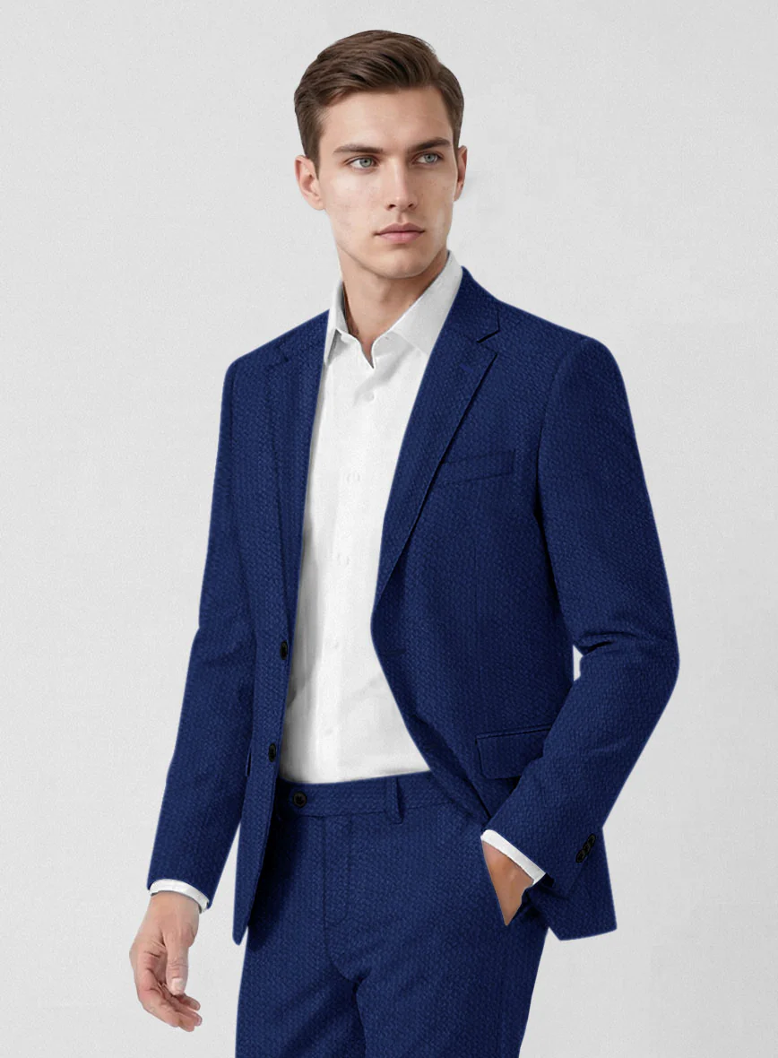 Solbiati Indigo Blue Seersucker Suit - Image 4