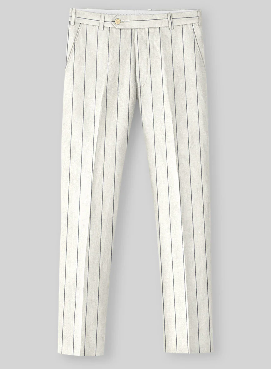 Solbiati Ivory Wide Stripe Linen Suit - Image 5
