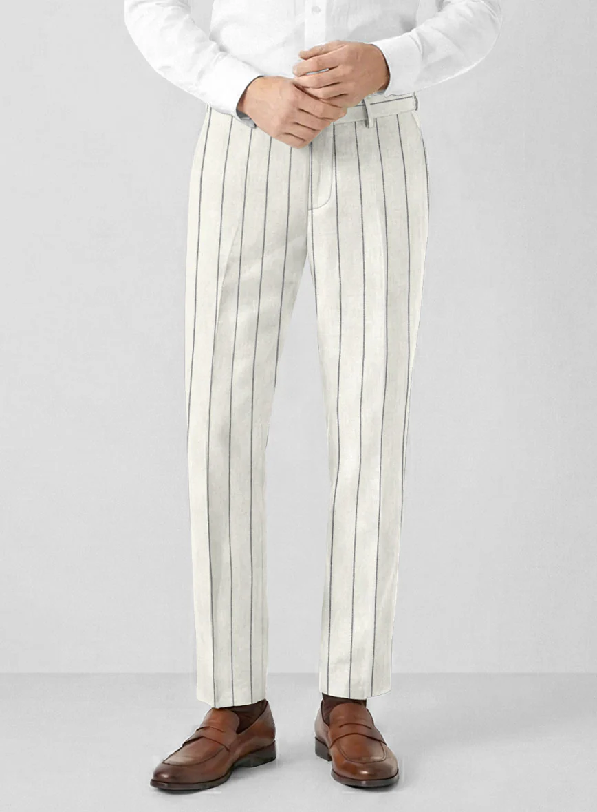 Solbiati Ivory Wide Stripe Linen Suit - Image 6