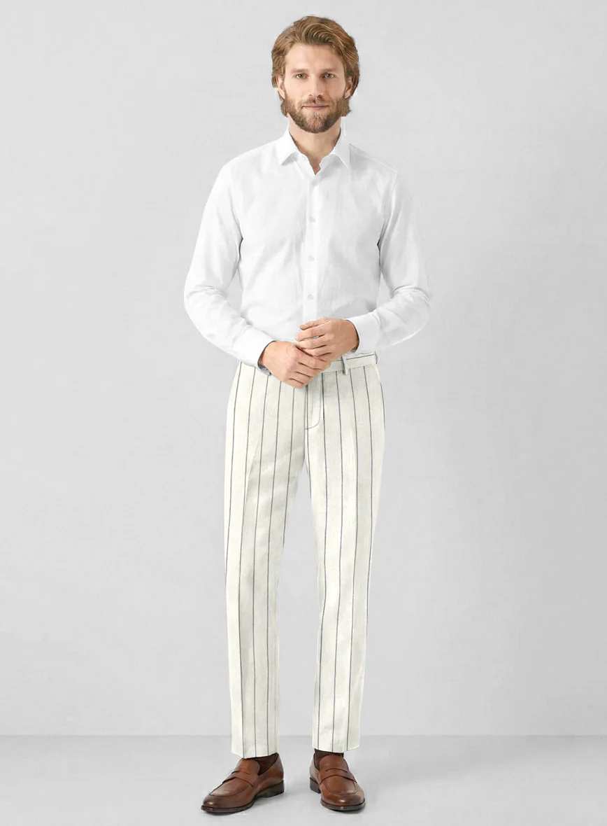 Solbiati Ivory Wide Stripe Linen Suit - Image 7