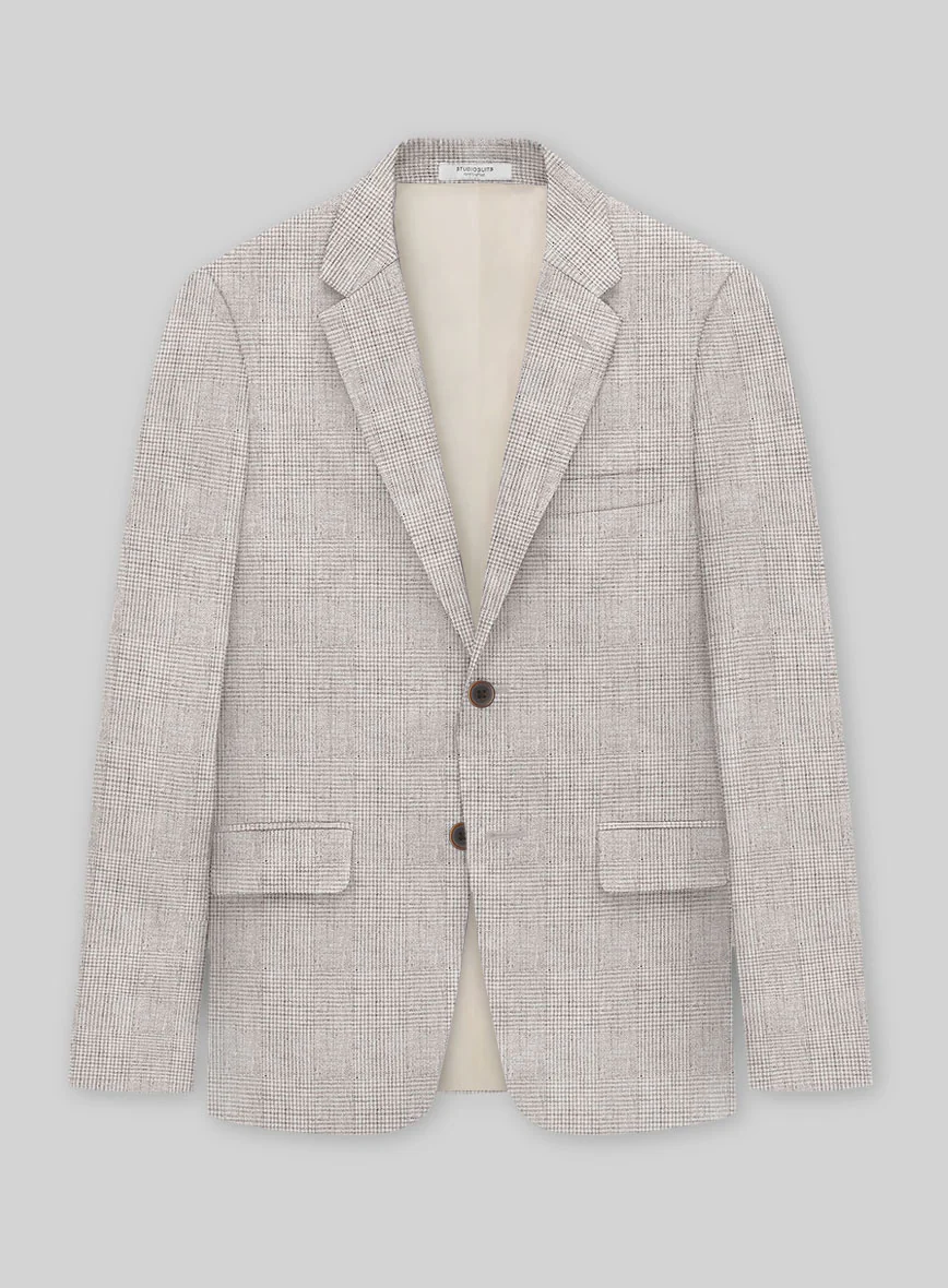 Solbiati Light Beige Check Linen Suit - Image 4